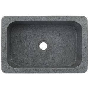 Waschbecken 45x30x15 cm Flussstein Schwarz