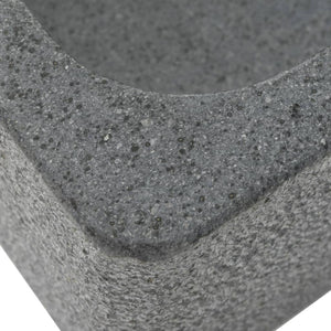Waschbecken 45x30x15 cm Flussstein Schwarz