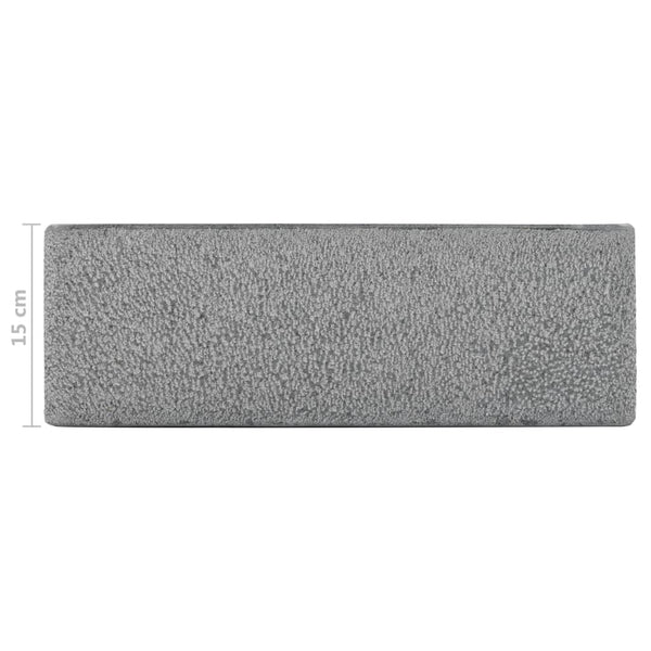 Waschbecken 45x30x15 cm Flussstein Schwarz