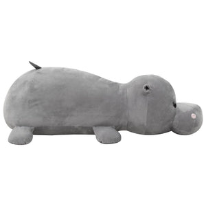 vidaXL Hippopotame en peluche Gris