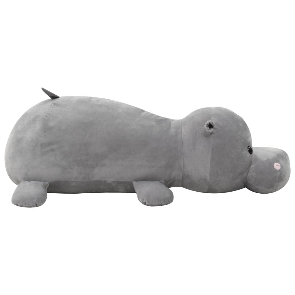 vidaXL Hippopotame en peluche Gris