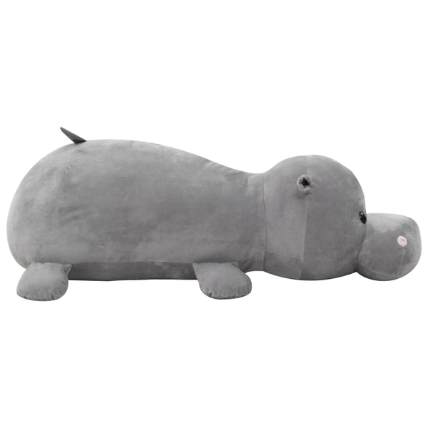 vidaXL Hippopotame en peluche Gris