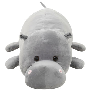 vidaXL Hippopotame en peluche Gris