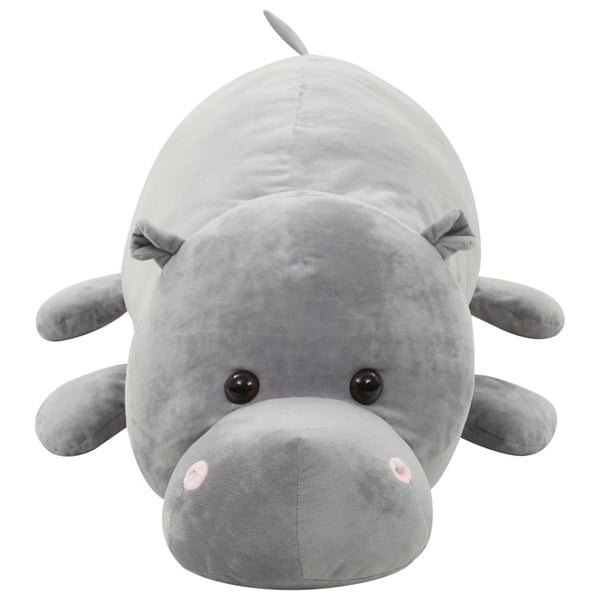 vidaXL Hippopotame en peluche Gris