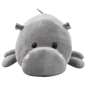 vidaXL Hippopotame en peluche Gris
