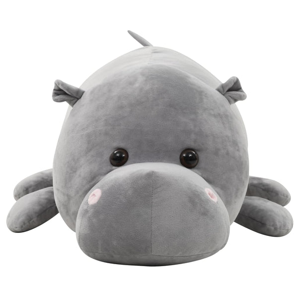 vidaXL Hippopotame en peluche Gris