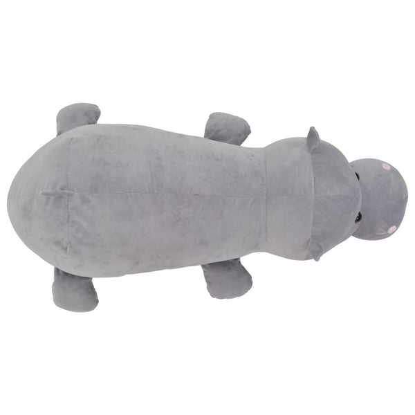 vidaXL Hippopotame en peluche Gris