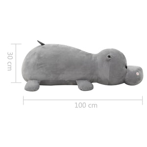 vidaXL Hippopotame en peluche Gris