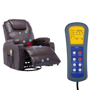 Massage-Schaukelsessel Braun Kunstleder
