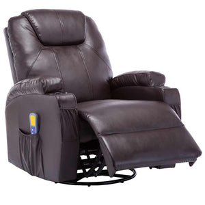 Massage-Schaukelsessel Braun Kunstleder