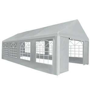 vidaXL Tente de réception PE 4x8 m Gris