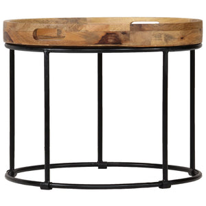 Couchtisch Massivholz Mango und Stahl 50x40 cm