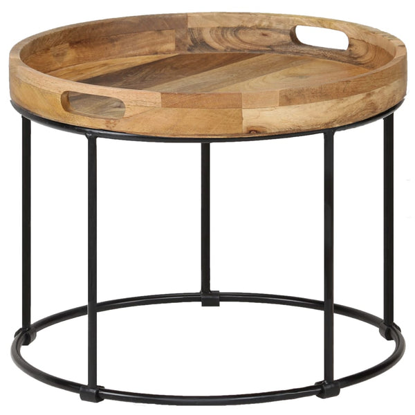 Couchtisch Massivholz Mango und Stahl 50x40 cm