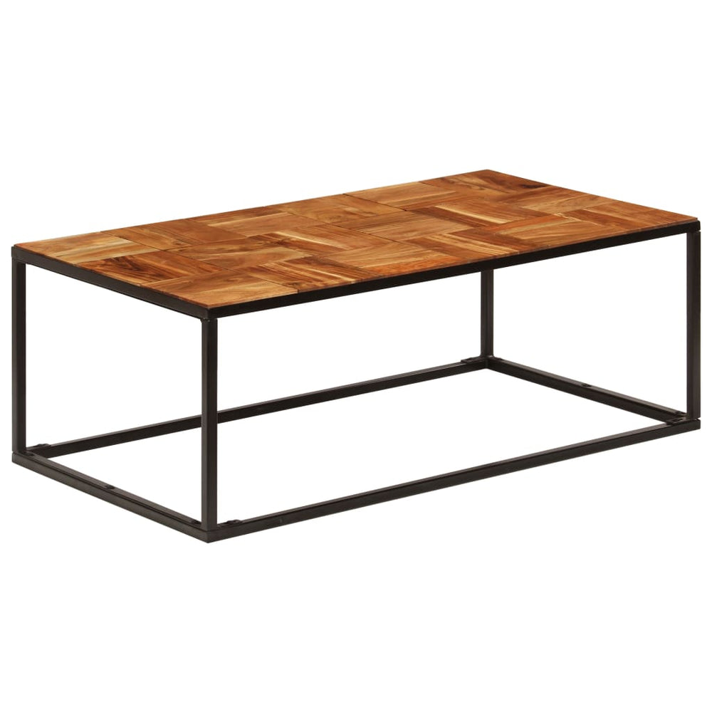 vidaXL Table basse 110x60x40 cm en bois d'acacia massif et acier
