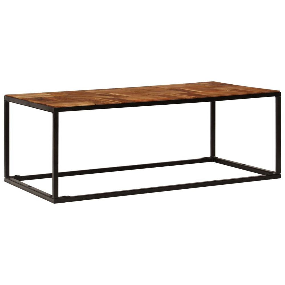 vidaXL Table basse 110x60x40 cm en bois d'acacia massif et acier