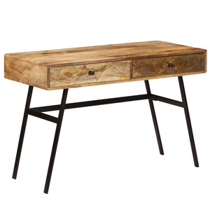 vidaXL Bureau avec tiroirs Bois de manguier massif 110x50x76 cm