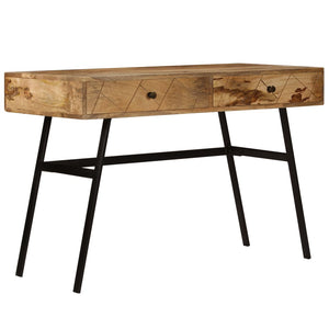 vidaXL Bureau avec tiroirs Bois de manguier massif 110x50x76 cm