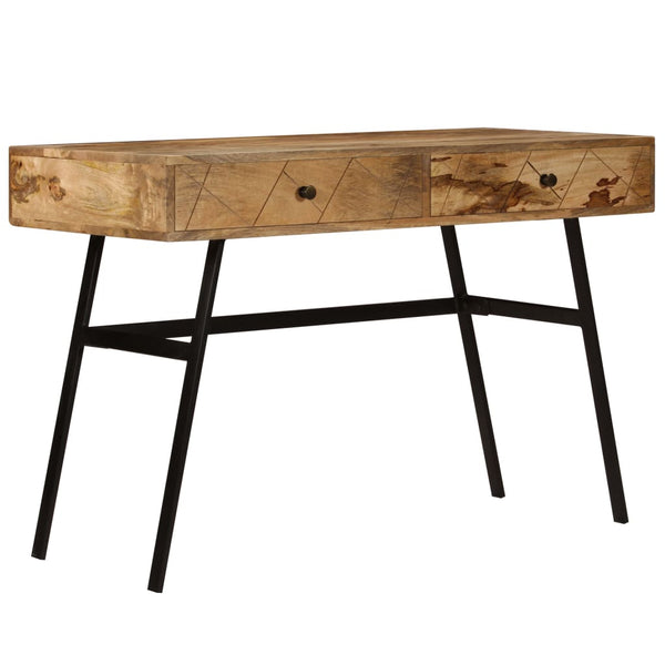 vidaXL Bureau avec tiroirs Bois de manguier massif 110x50x76 cm