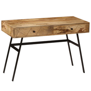 vidaXL Bureau avec tiroirs Bois de manguier massif 110x50x76 cm