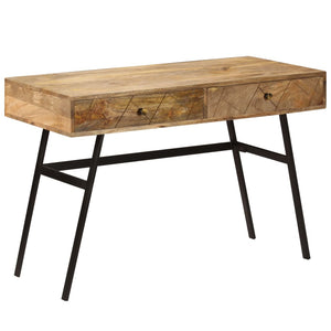 vidaXL Bureau avec tiroirs Bois de manguier massif 110x50x76 cm