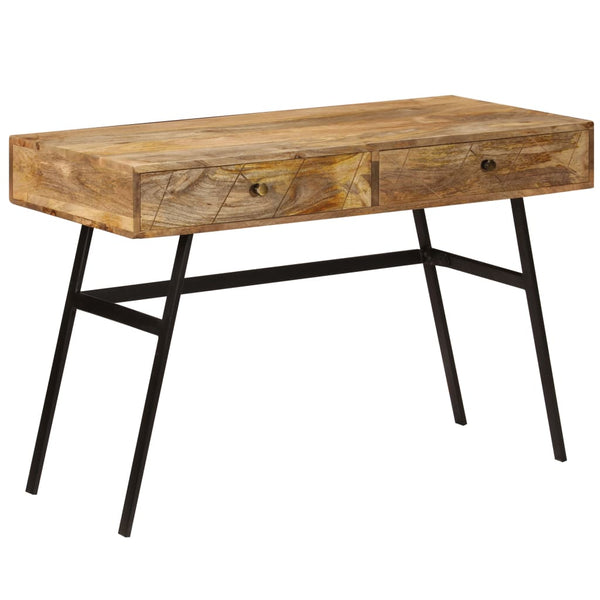 Schreibtisch mit Schubladen Massivholz Mango 110×50×76 cm