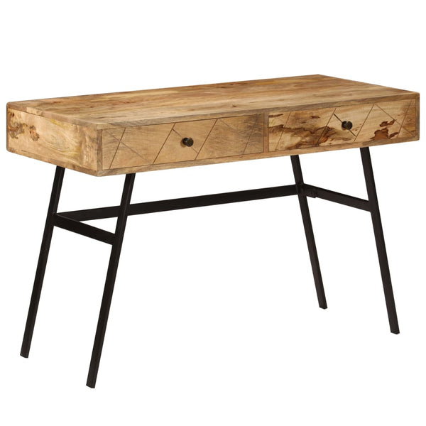 vidaXL Bureau avec tiroirs Bois de manguier massif 110x50x76 cm