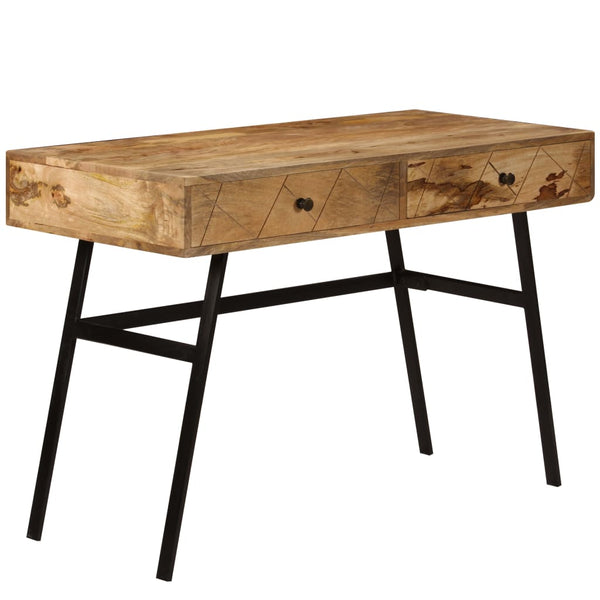 vidaXL Bureau avec tiroirs Bois de manguier massif 110x50x76 cm