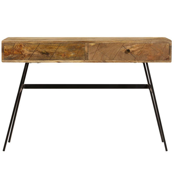 vidaXL Bureau avec tiroirs Bois de manguier massif 110x50x76 cm