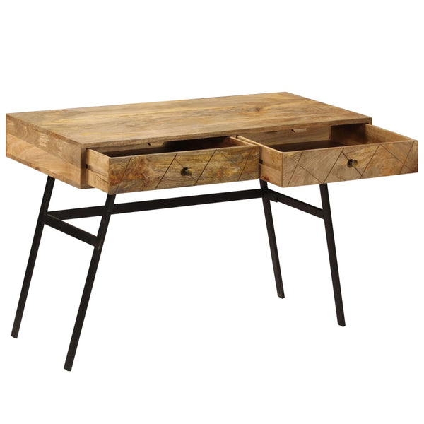 vidaXL Bureau avec tiroirs Bois de manguier massif 110x50x76 cm