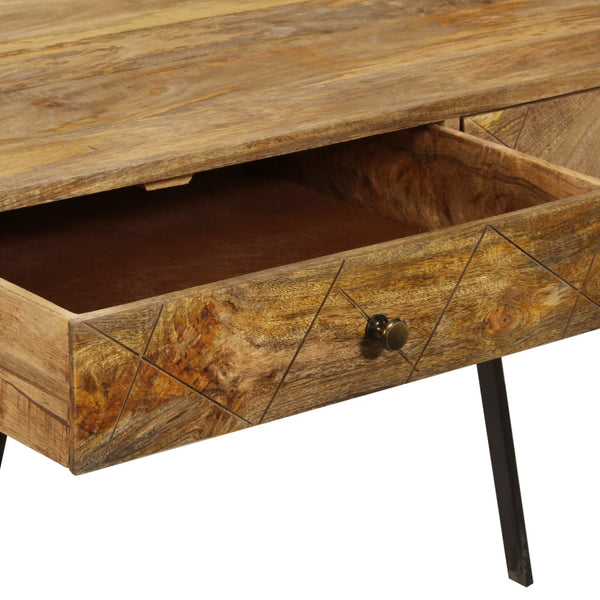 vidaXL Bureau avec tiroirs Bois de manguier massif 110x50x76 cm
