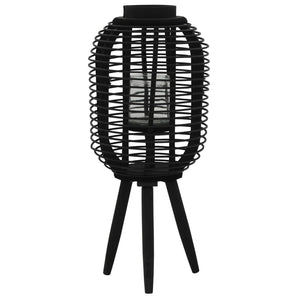 vidaXL Chandelier sur pied Bambou Noir
