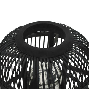vidaXL Chandelier sur pied Bambou Noir