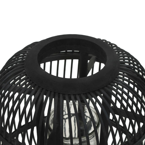 vidaXL Chandelier sur pied Bambou Noir