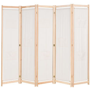 vidaXL Paravent crème 5 panneaux 200 x 170 x 4 cm Tissu