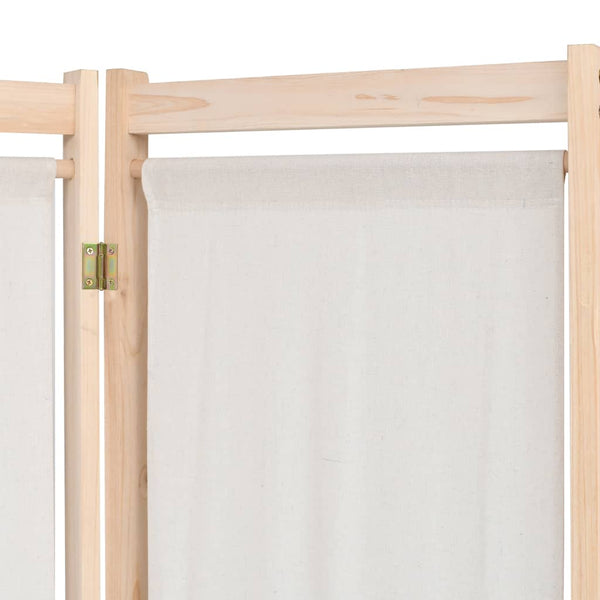 vidaXL Paravent crème 5 panneaux 200 x 170 x 4 cm Tissu