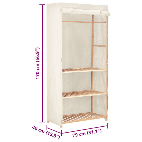 Kleiderschrank mit 3 Ebenen 79 x 40 x 170 cm