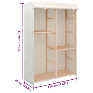 Kleiderschrank mit 3 Ebenen 110 x 40 x 170 cm