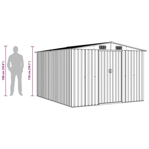 Gartenhaus 257x298x178 cm Metall Grau