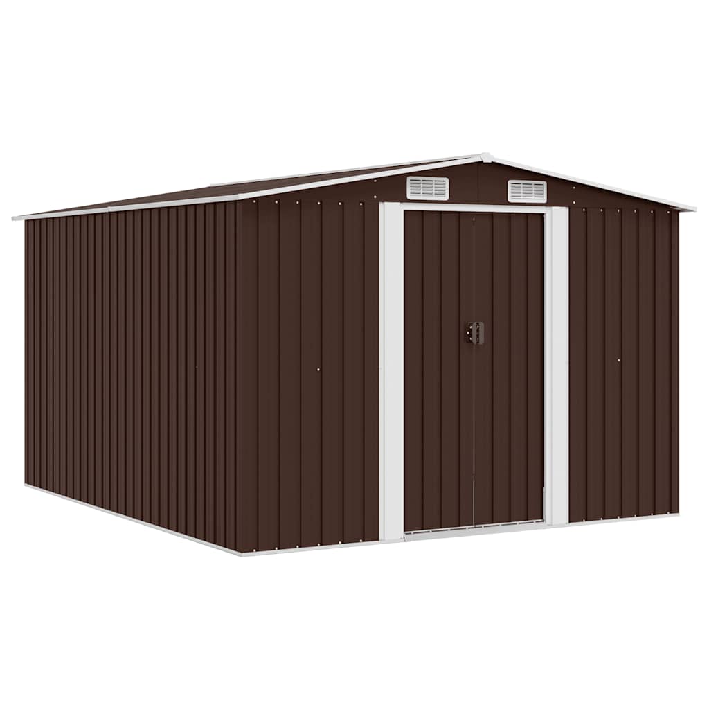 Gerätehaus 257x298x178 cm Metall Braun