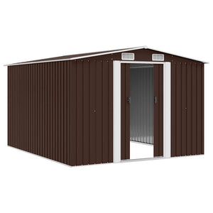 Gerätehaus 257x298x178 cm Metall Braun