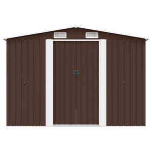 Gerätehaus 257x298x178 cm Metall Braun