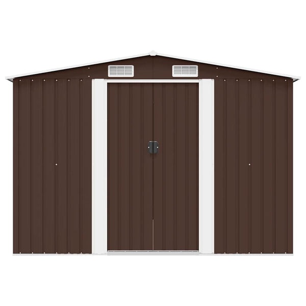 Gerätehaus 257x298x178 cm Metall Braun