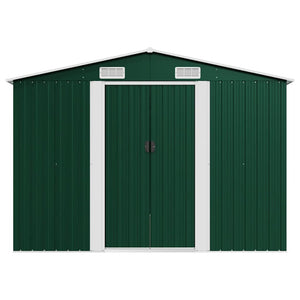 Gerätehaus 257x392x181 cm Metall Grün