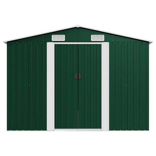 Gerätehaus 257x392x181 cm Metall Grün
