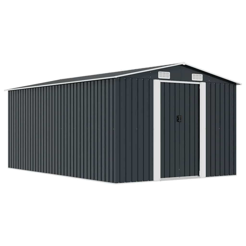Gerätehaus 257x392x181 cm Metall Anthrazit