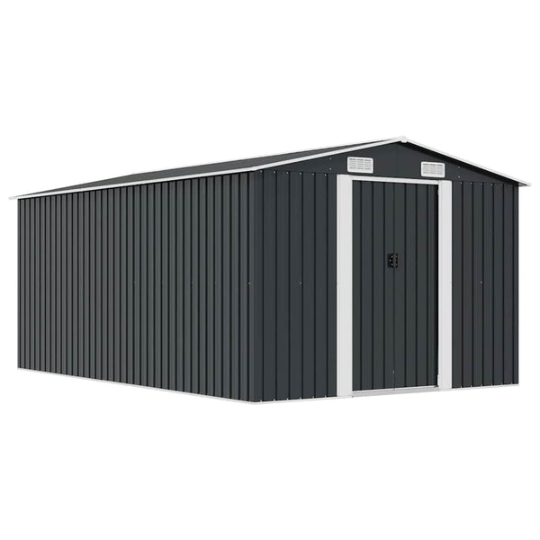 Gerätehaus 257x392x181 cm Metall Anthrazit