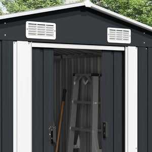 Gerätehaus 257x392x181 cm Metall Anthrazit