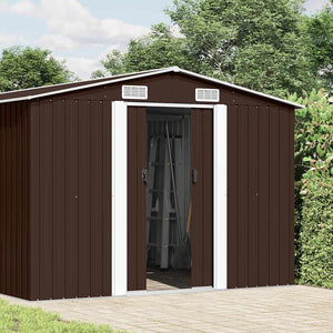 Gerätehaus 257x392x181 cm Metall Braun