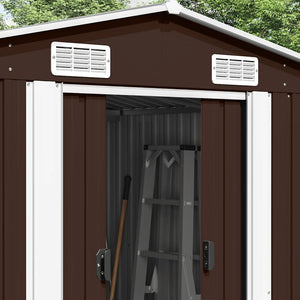 Gerätehaus 257x392x181 cm Metall Braun