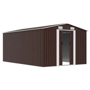 Gerätehaus 257x392x181 cm Metall Braun